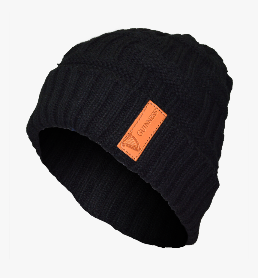 Beanie With Leather Patch - Beanie, HD Png Download, Free Download