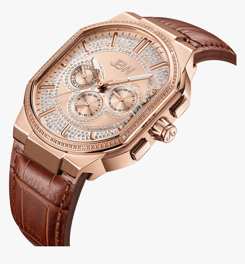 Jbw Orion J6342c Rosegold Brown Leather Diamond Watch - Jbw Orion J6342, HD Png Download, Free Download