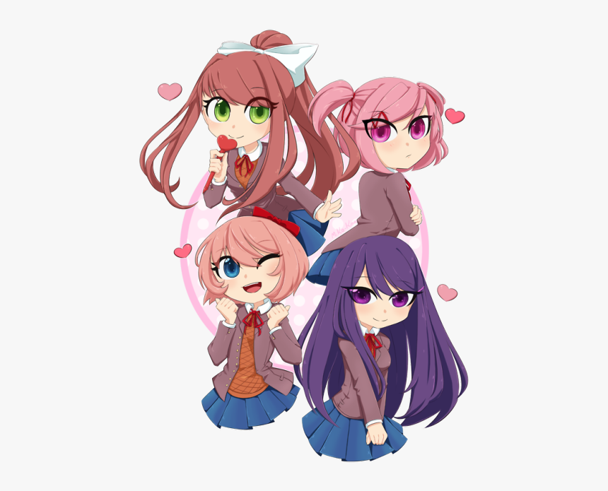 #allcharacters 
#justmonika 
#monika 
#sayori
#yuri - Doki Doki, HD Png Download, Free Download