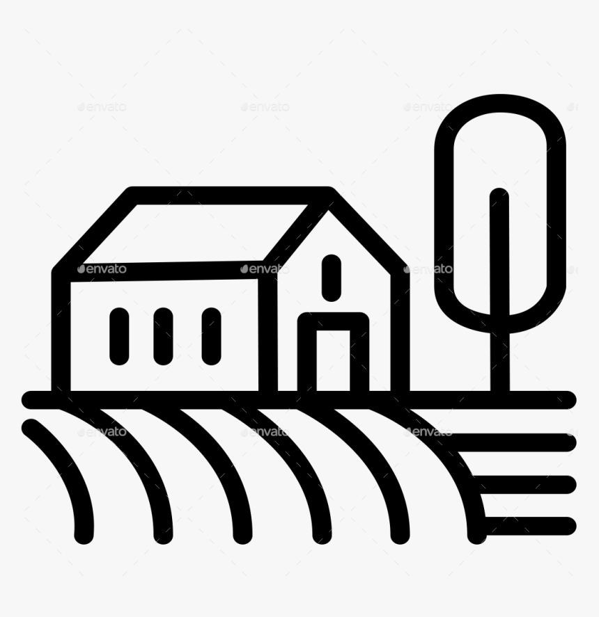 Outline Of A Farm House, HD Png Download, Free Download