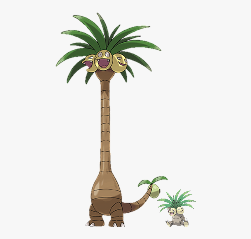 Alolan Exeggutor Versus Exeggutor To-scale Height Comparison - Pokemon Exeggutor Alola Png, Transparent Png, Free Download