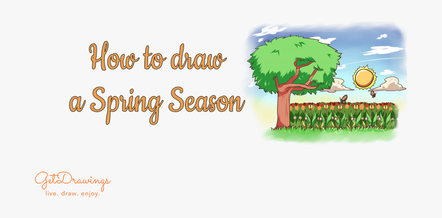 How To Draw A Spring Season - Illustration, HD Png Download, Free Download