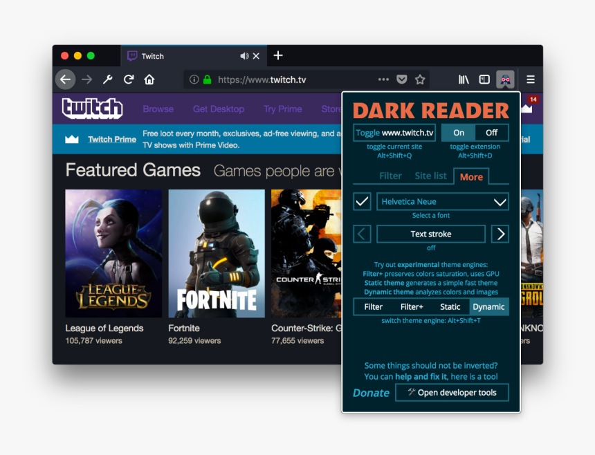 Dark Reader Dynamic Theme Mode - Online Advertising, HD Png Download, Free Download