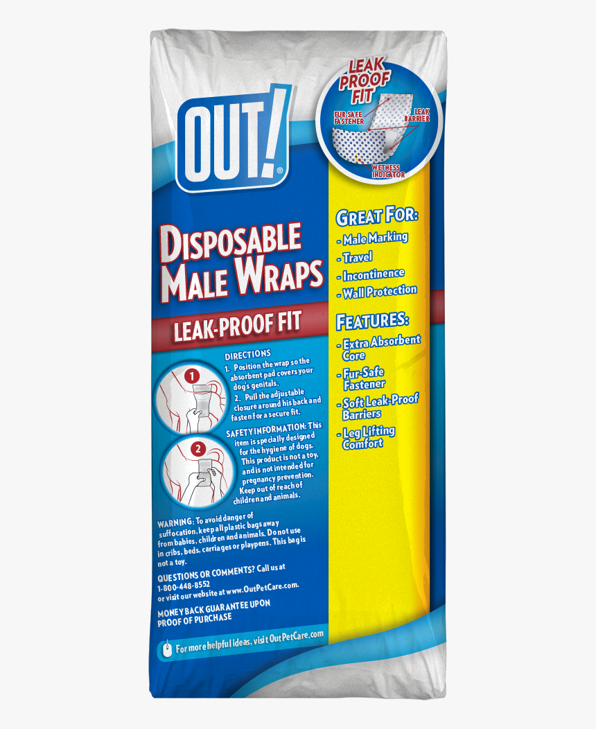 Out Disposable Male Dog Diapers, 12 Ct, Xs/s - Bird Supply, HD Png Download, Free Download