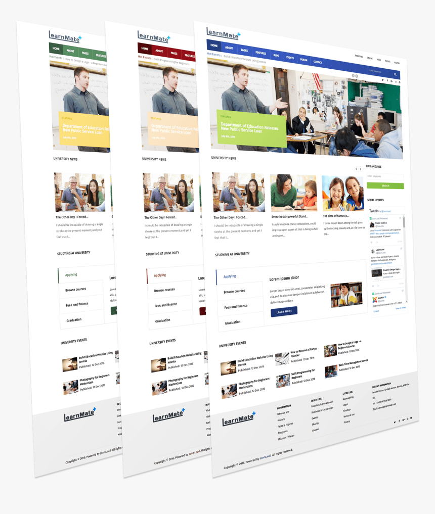 Education Joomla Template - Creative Web Design Templates Png, Transparent Png, Free Download