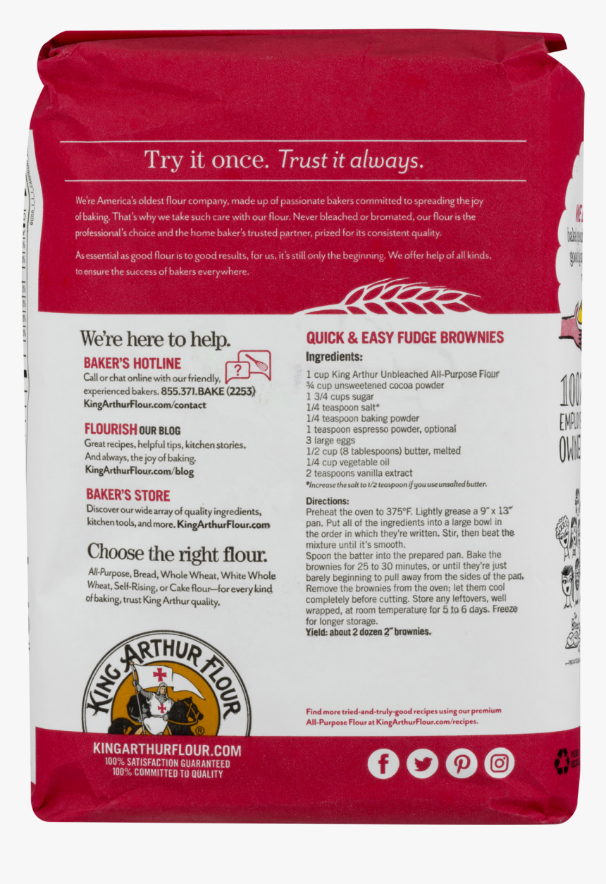 King Arthur Flour Back, HD Png Download, Free Download