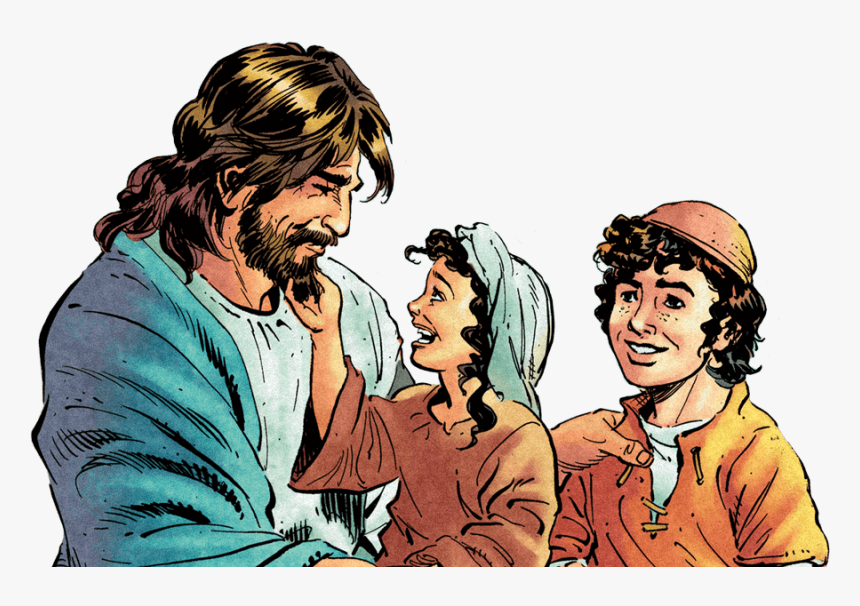 Jesus And Children - Jesus The Action Bible, HD Png Download, Free Download