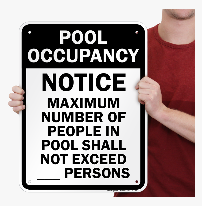 Maximum People Pool Occupancy Sign - Sign, HD Png Download, Free Download