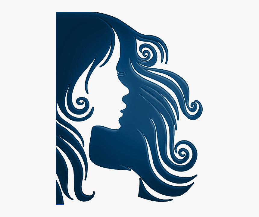 Long Hair Silhouette Png, Transparent Png, Free Download