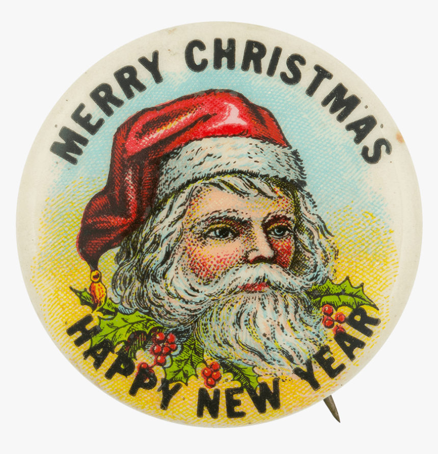 Merry Christmas Happy New Year Event Button Museum - Santa Claus, HD Png Download, Free Download