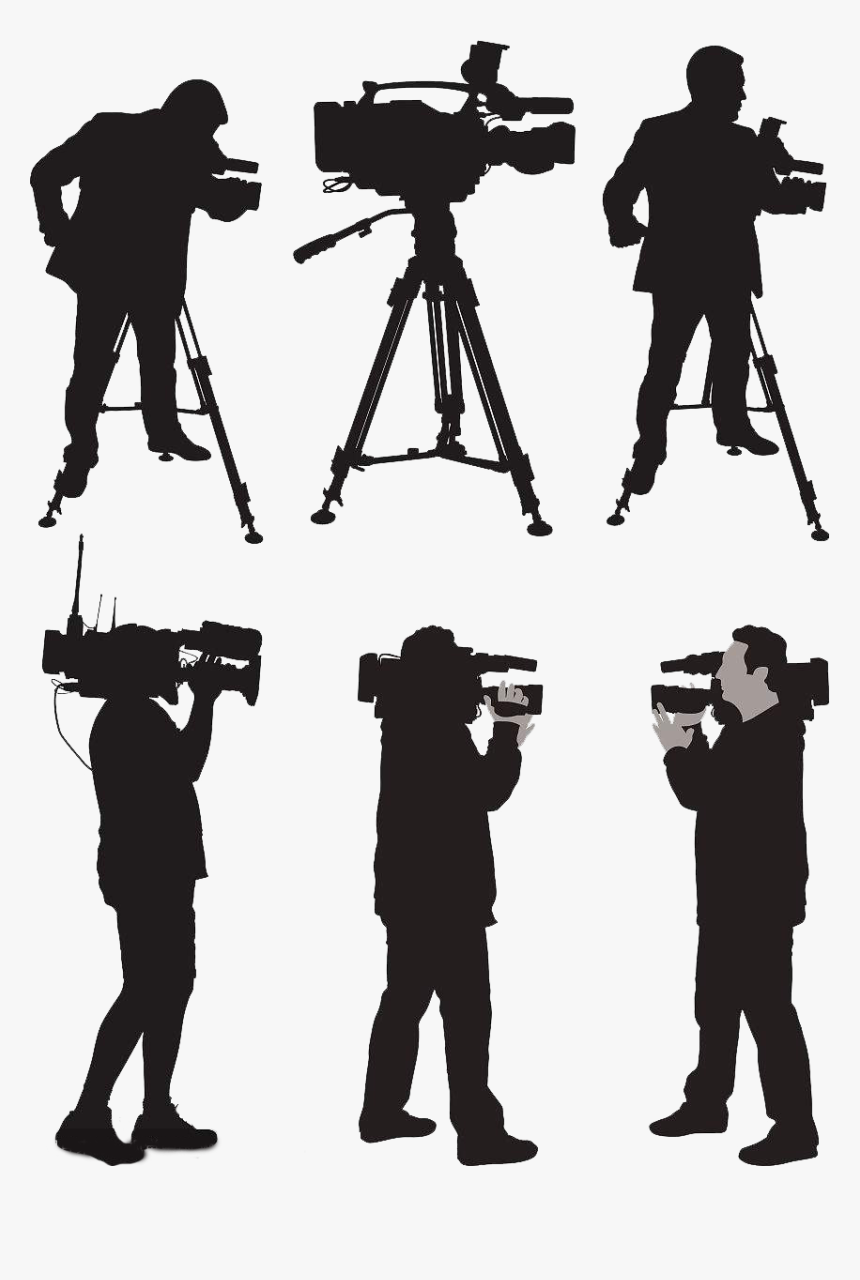 Operator Silhouette Illustration Reporter - Cameraman Clipart, HD Png Download, Free Download