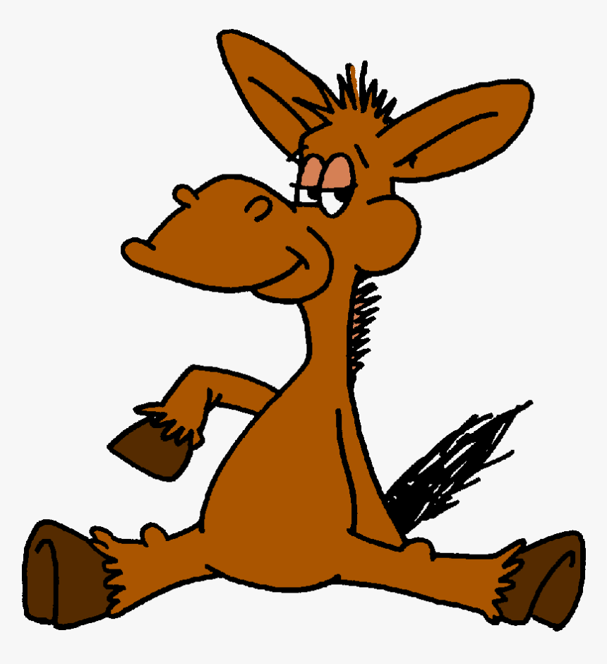 Cartoon Donkey Clip Art - Cartoon Horse Sitting Down, HD Png Download, Free Download