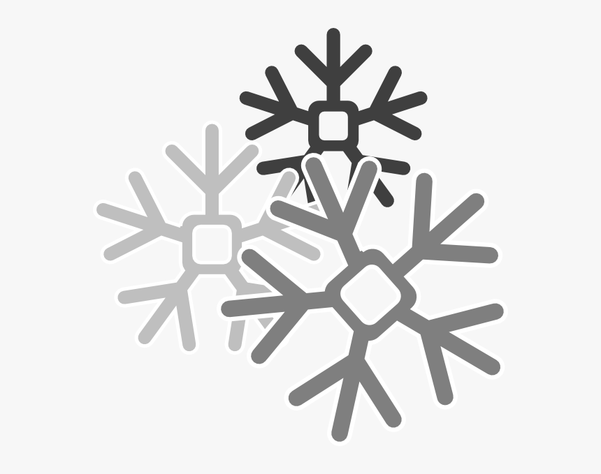 Gray Snowflakes Clip Art At Clker - Cartoon Snow Transparent Background, HD Png Download, Free Download