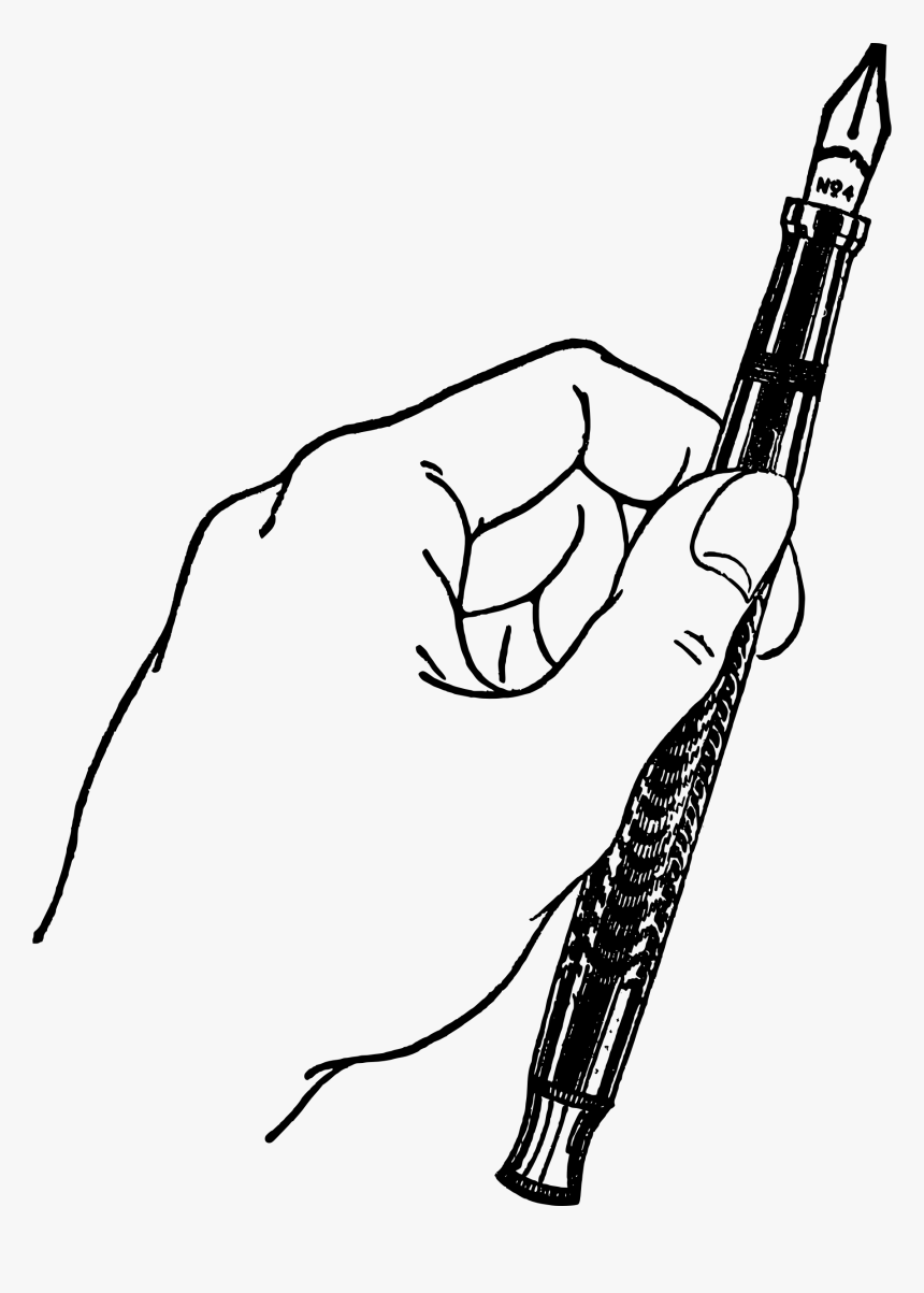 Hand With Pen Clip Arts - Hands Pen Drawing Png, Transparent Png, Free Download