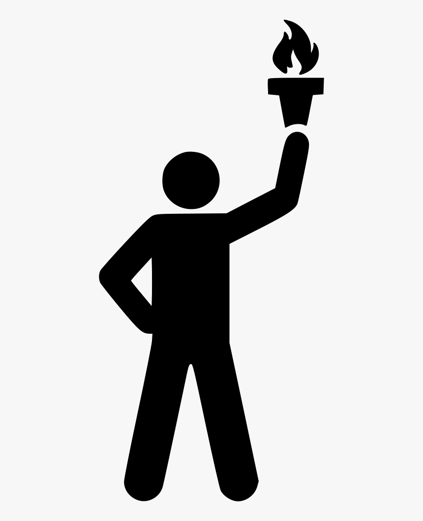 Freedom Torch - Human Holding Torch Icon Png, Transparent Png, Free Download