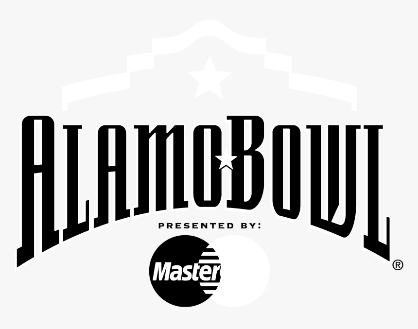 Alamo Bowl Presented By Mastercard Logo Black And White - Alamo Bowl, HD Png Download, Free Download