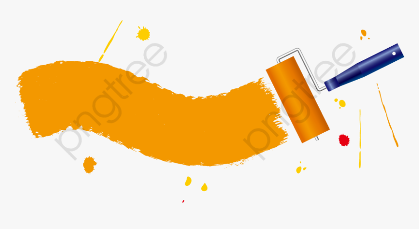 Paint Brush Clipart Yellow - Paint Roller Brush Png, Transparent Png, Free Download