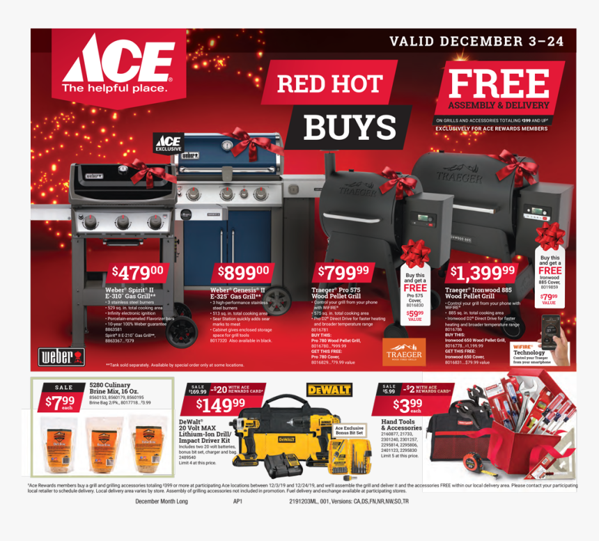 December 2019 Red Hot Buys Circular Nr 1 - Ace Hardware Christmas Ad, HD Png Download, Free Download