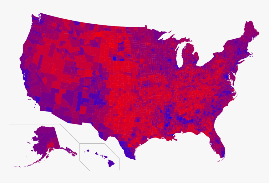 Purple Election Map 2016, HD Png Download, Free Download