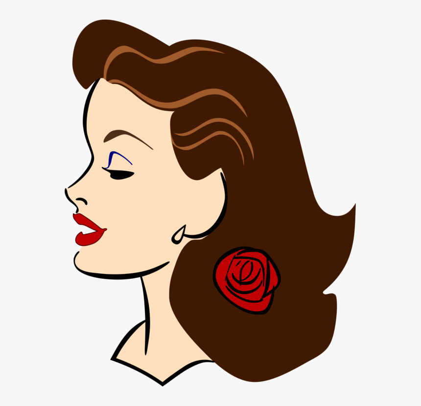 Hairstyle,art,artwork - Woman Cartoon Face Profile, HD Png Download, Free Download