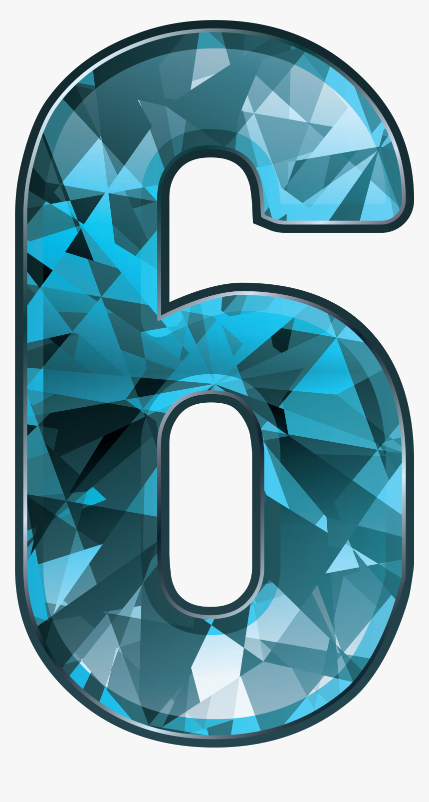 Blue Crystal Number Png - Number Clipart Blue, Transparent Png, Free Download