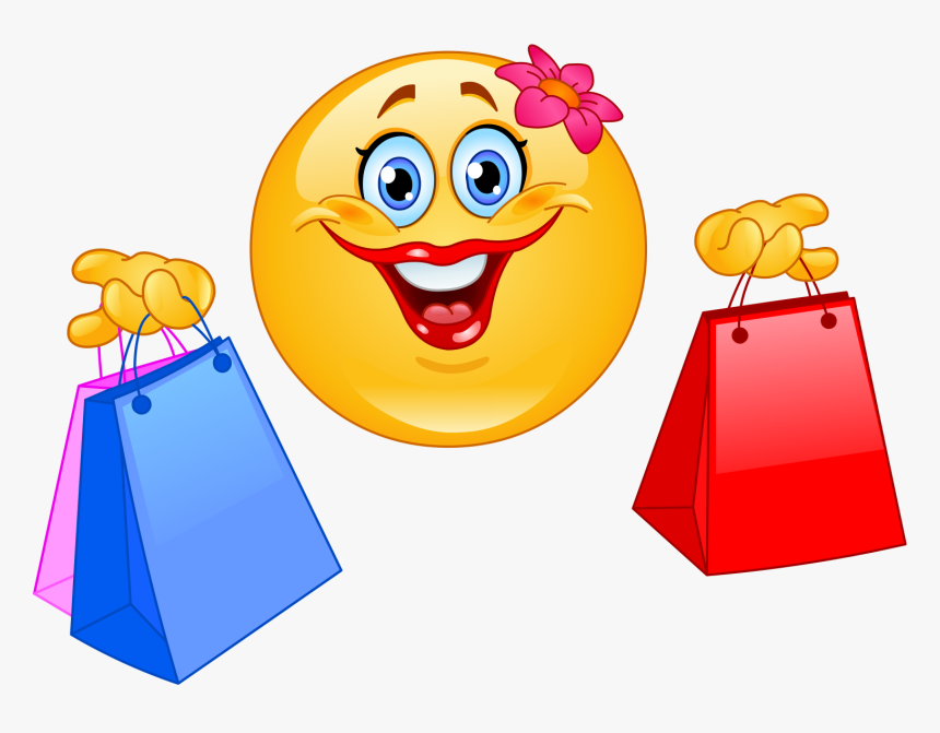 Shopping Bag Emoji 78 Decal - Smiley Face Shopping, HD Png Download, Free Download