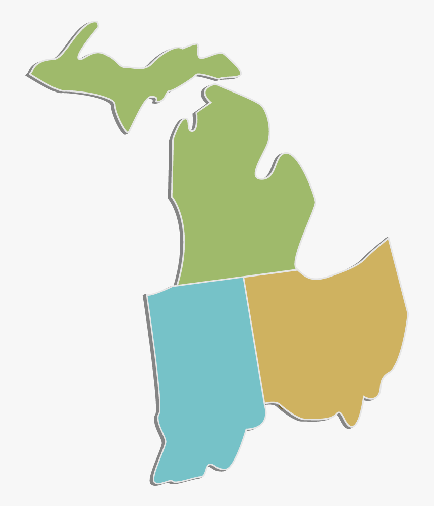 Midwest Wind Energy Economy Growth Map , Transparent - Michigan Indiana Ohio, HD Png Download, Free Download