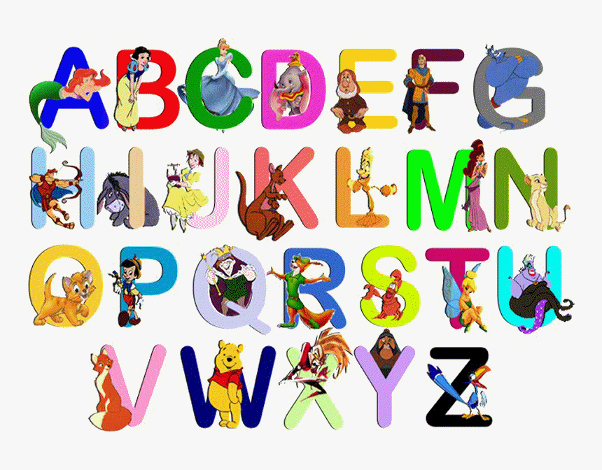 disney characters alphabet letters hd png download kindpng