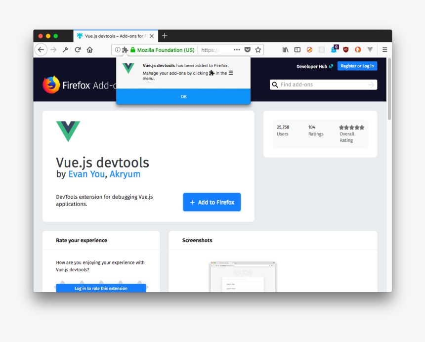 Firefox Addon Installed - Vue Js Remind Parameter, HD Png Download, Free Download