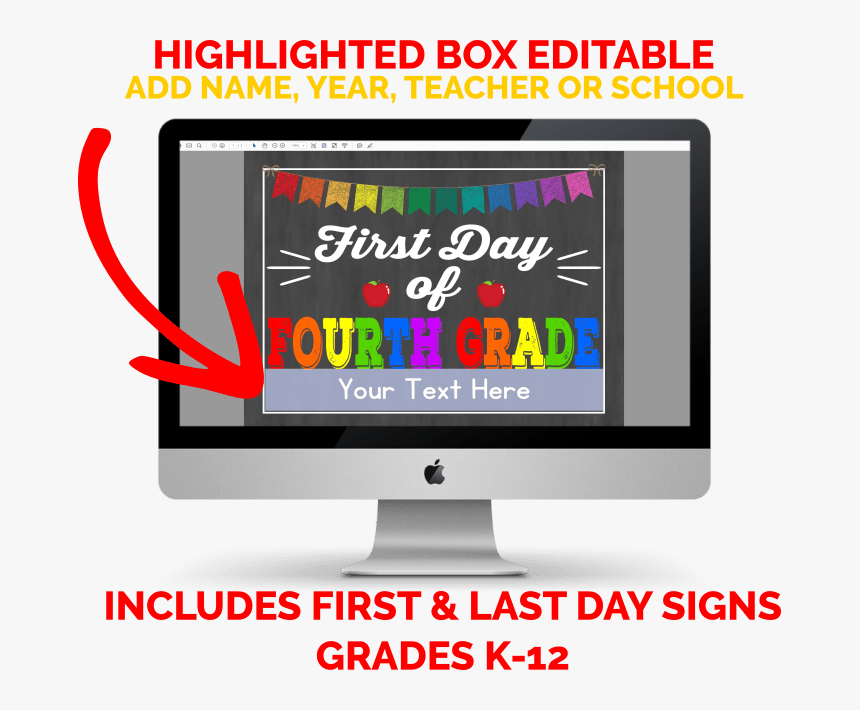 Grab A Complete K-12 Set Of First Day Of School Signs - Screen, HD Png Download, Free Download