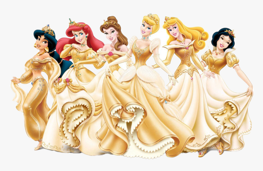 Disney Princess Png Photos Disney Princesses Gold Dresses Transparent Png Kindpng