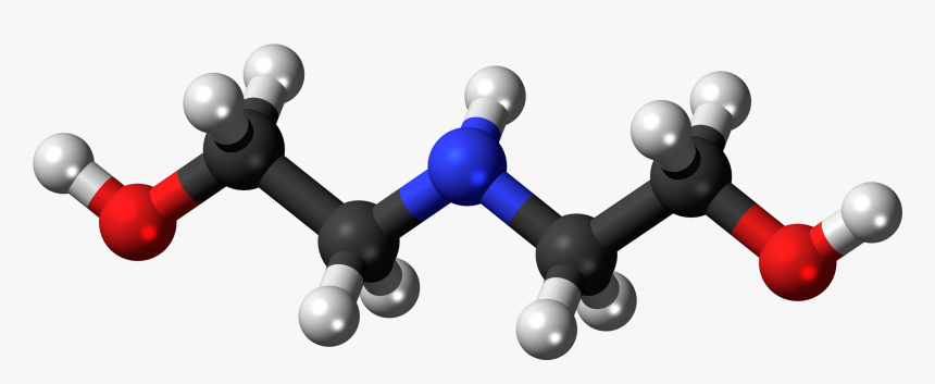 Ball And Stick Model Of The Diethanolamine Molecule - Diethylene Glycol Molecular Structure, HD Png Download, Free Download