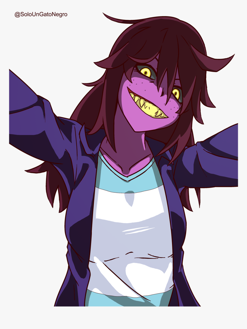 @soloungatonegro Purple Violet Human Hair Color Vertebrate - Anime Kris Deltarune, HD Png Download, Free Download