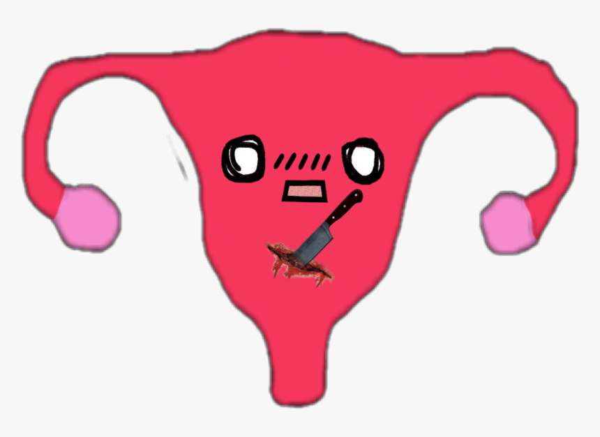 #uterus #kawaii #period #cramps #pain #ouch #knife - Sad Uterus, HD Png Download, Free Download