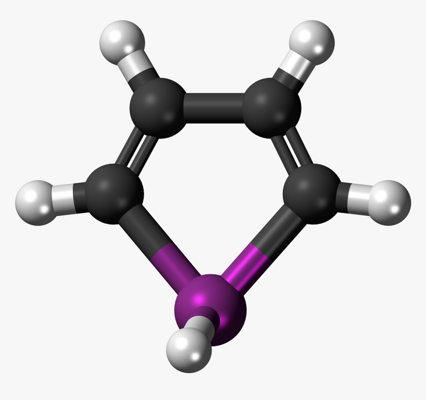 Ball And Stick Model Of The Bismole Molecule - Fluoranthene 3 D, HD Png Download, Free Download