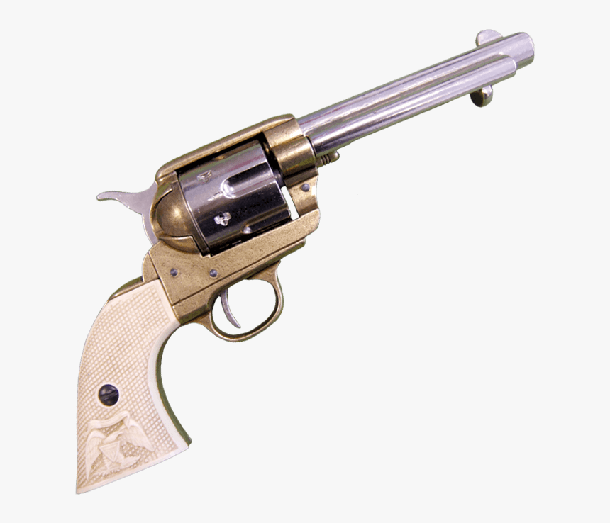 Nickel And Brass 1873 45 Caliber Western Revolver - Western Revolver, HD Png Download, Free Download