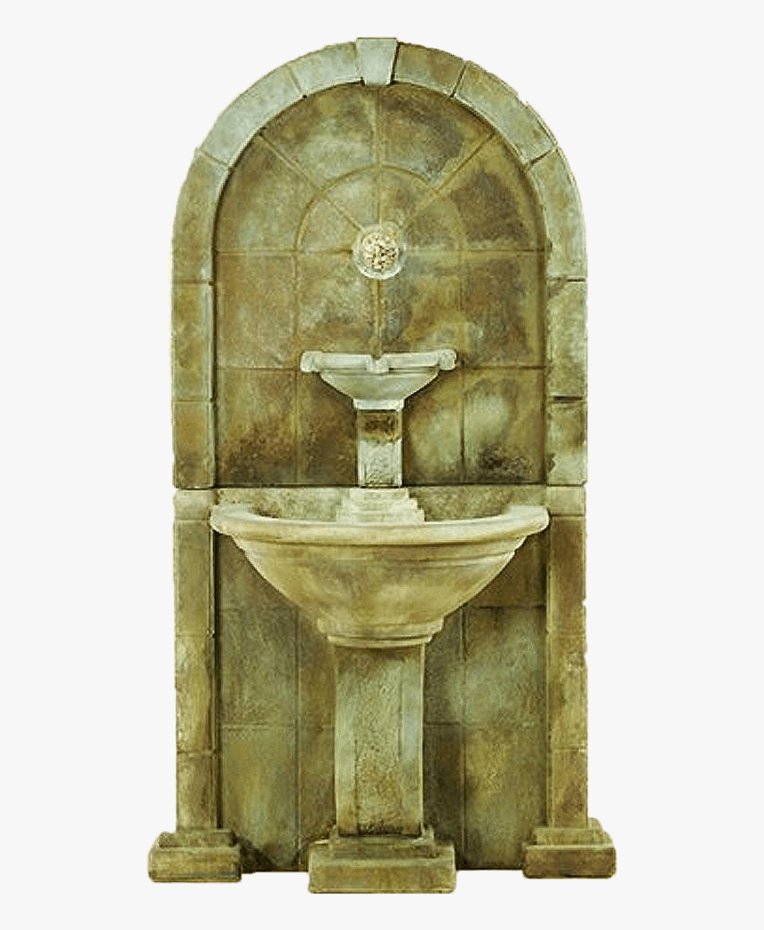 Amalfi Wall Cast Stone Outdoor Water Fountain For Spout - Fountain, HD Png Download, Free Download