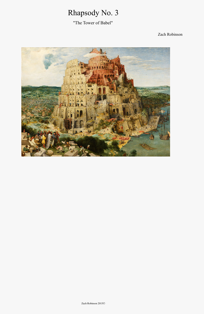 Tower Of Babel, 1563, HD Png Download, Free Download