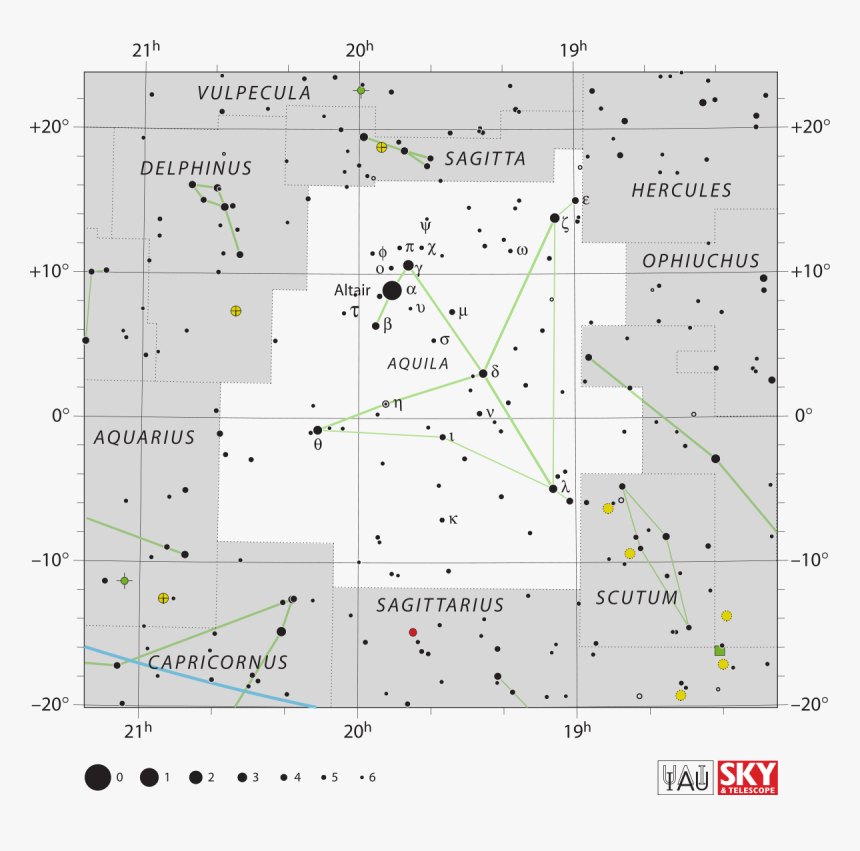 Aquila Constellation Star Chart, HD Png Download, Free Download