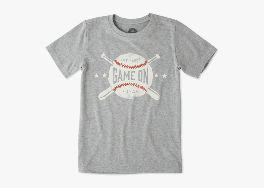 Boys Game On Baseball Crusher Tee - Life Is Good, HD Png Download, Free Download