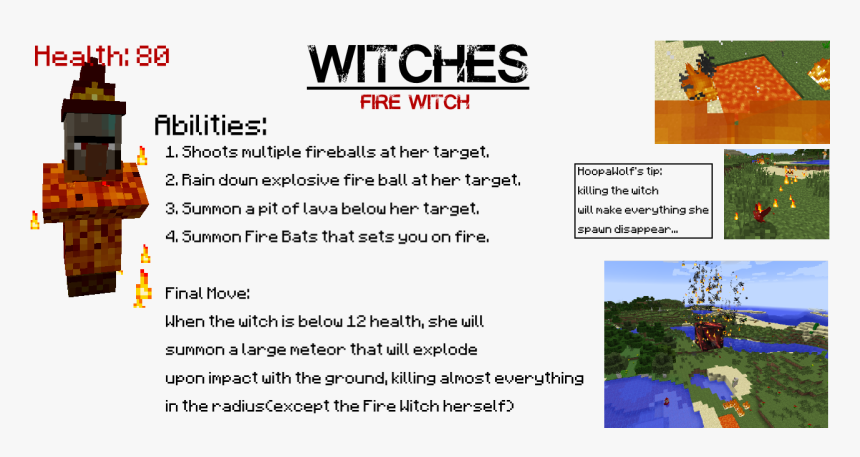 Elemental Witch Mod 1 - Minecraft 1.7 10 Witch Mod, HD Png Download, Free Download