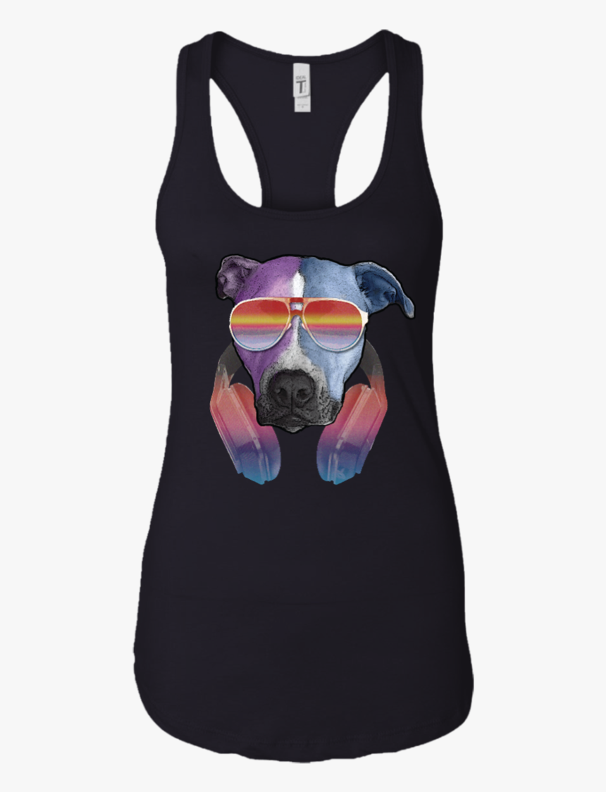 Retro Pitbull Dog With Sunglasses Headphones Women"s - Diving Mask, HD Png Download, Free Download