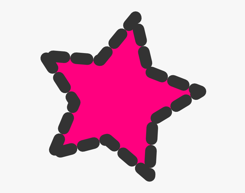 Pink Dotted Star Clip Art At Clker - Cute Star Cliparts, HD Png Download, Free Download