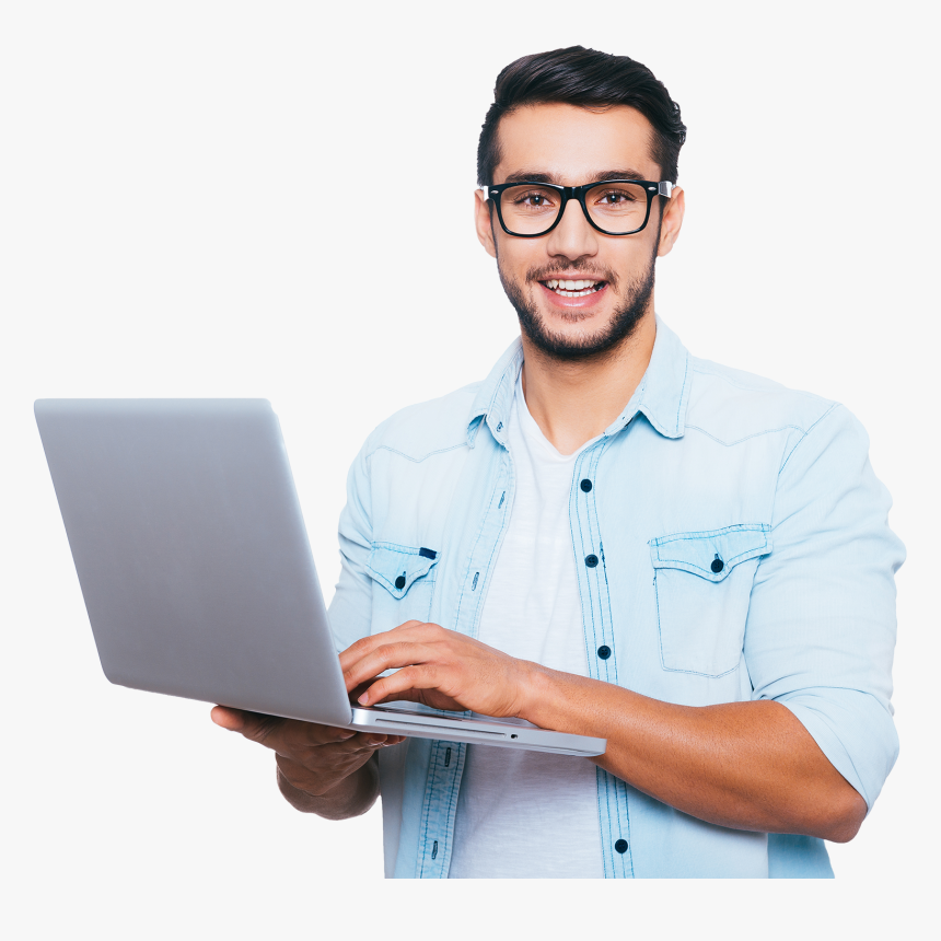 Man On Laptop - Man With Laptop Png, Transparent Png, Free Download