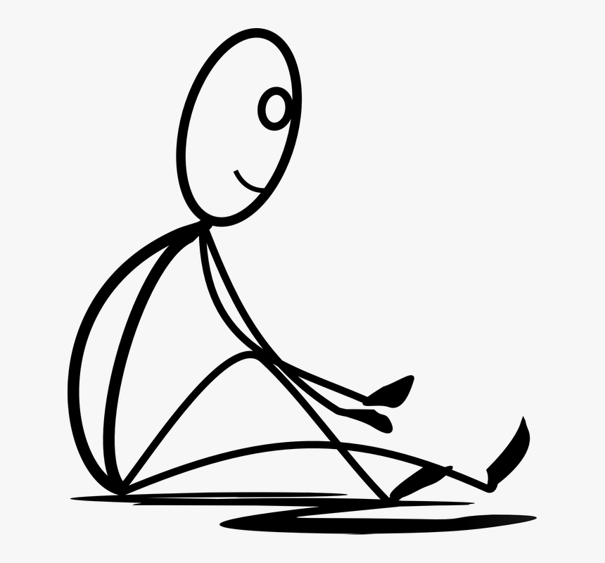 Sitting, Stretching, Resting, Stickman, Stick Figure - Stick Figure Sitting Down, HD Png Download, Free Download