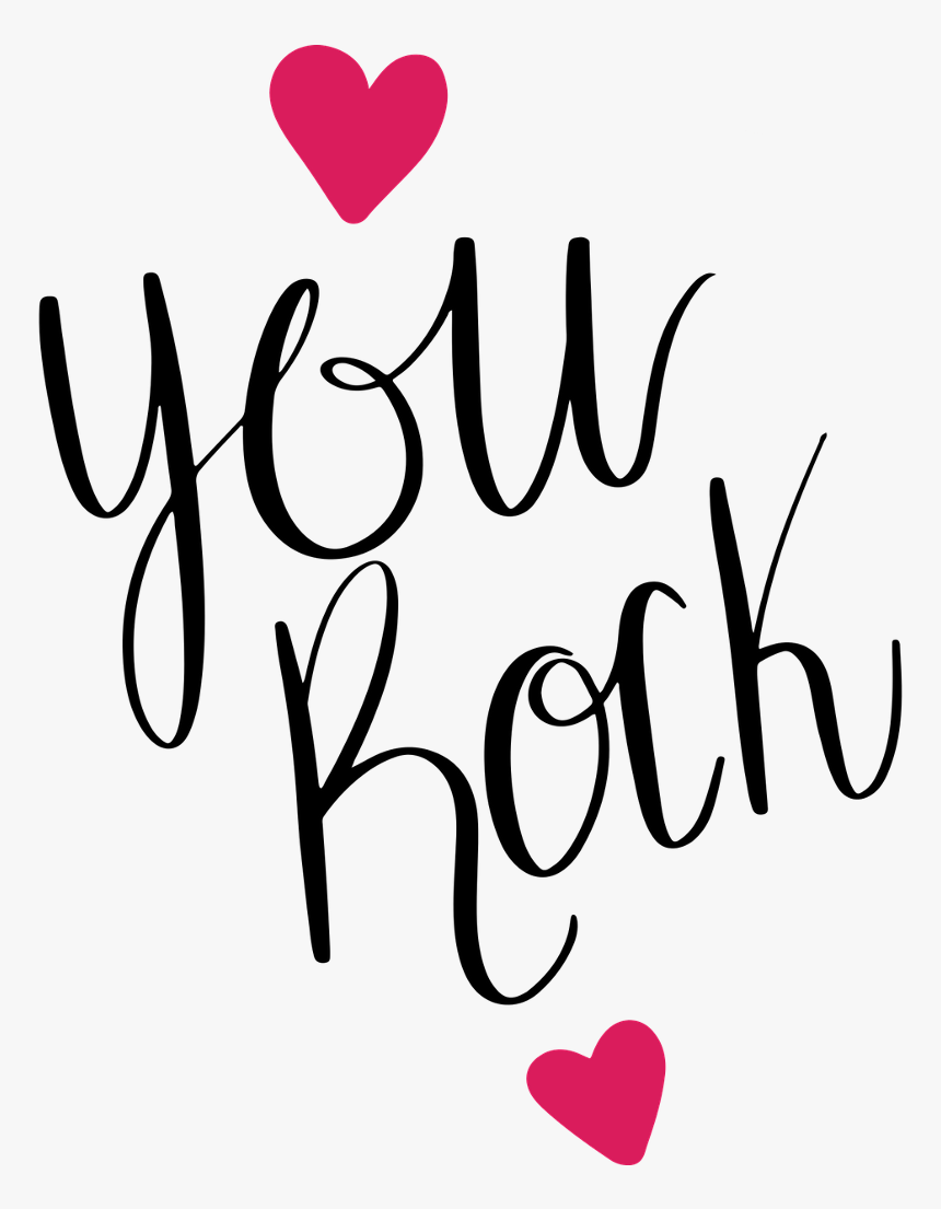 Ftestickers Text Heart Rock Yourock Freetoedit - You Rock No Background, HD Png Download, Free Download