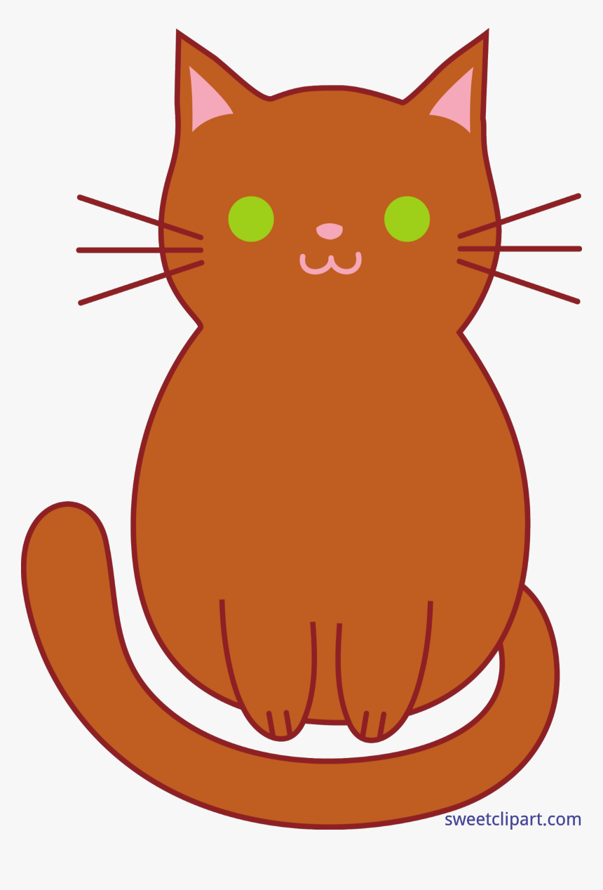 Kitten Cute Brown Clip - Transparent Cat Cute Clipart, HD Png Download, Free Download