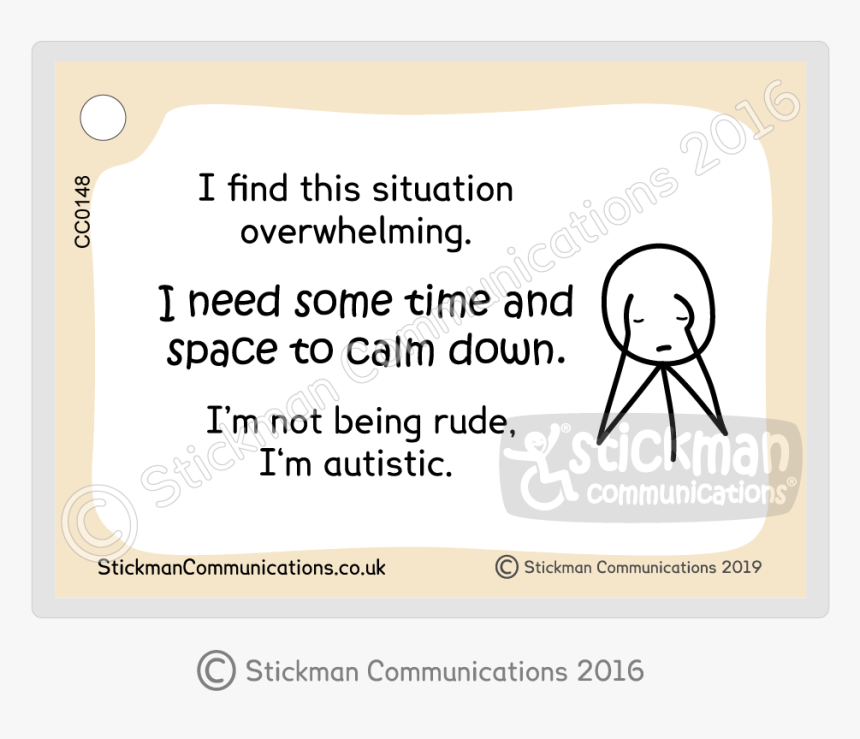 Autistic Overwhelm Card With Plain Pale Orange Border - Hypermobility Spectrum Disorder Mobility Aid, HD Png Download, Free Download