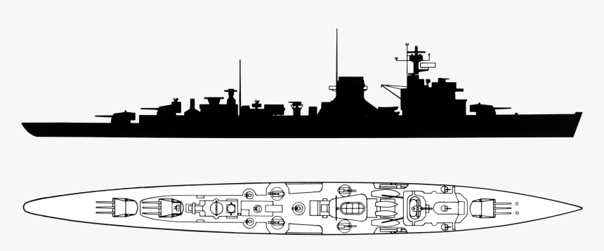 Recognition Silhouette Of The Soviet Light Cruiser - Transparent Battleship Silhouette, HD Png Download, Free Download