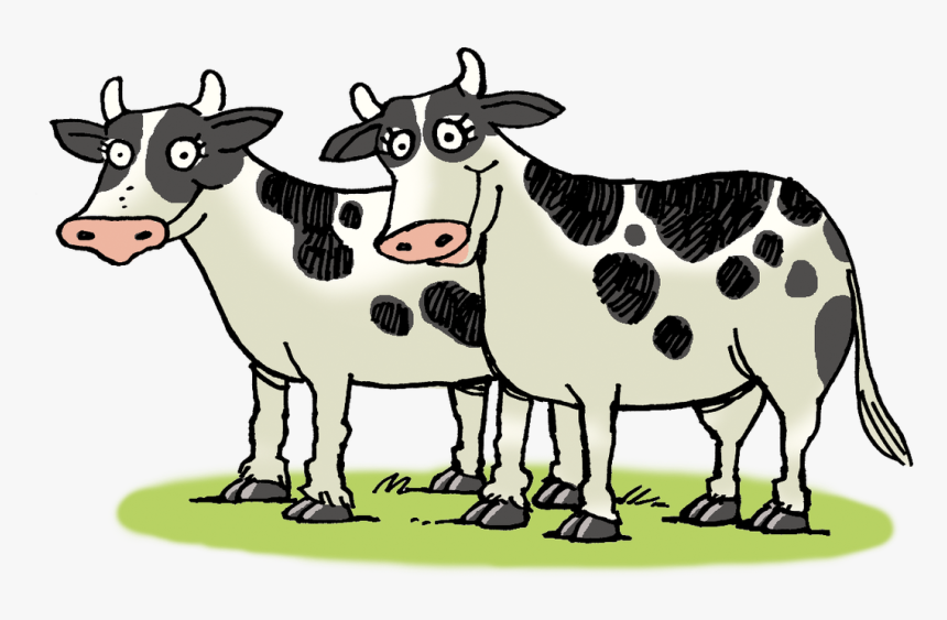 Banner Transparent Cow Clipart Png - 2 Black And White Cows Clipart, Png Download, Free Download